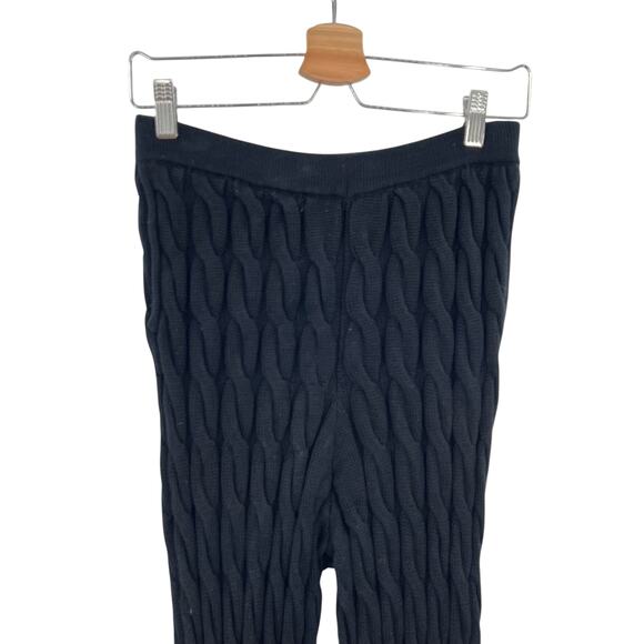 Reuben Oliver Cable Knit Pants Pull-On Cotton Sweater Black Size Small - Picture 3 of 12